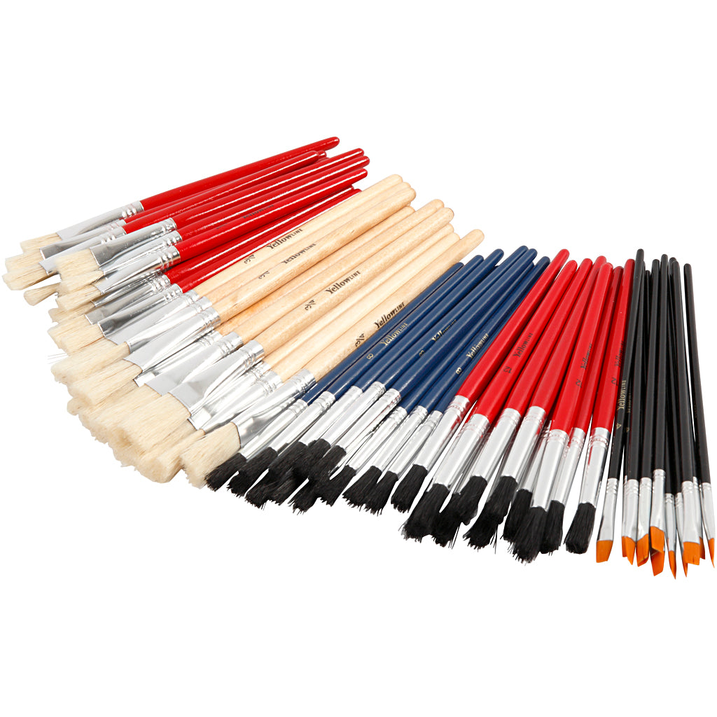 YellowLine Brush Set, no. 4+8+10+12+3/4, 60 pc