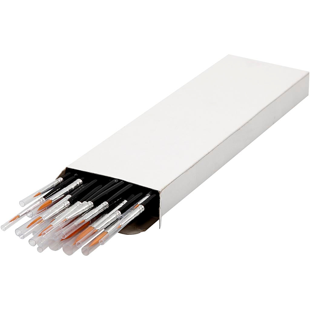 Nylon Brushes, round + flat, no. 1-22, W: 1-7 mm, 168 pc