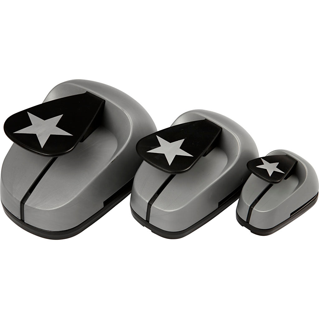 Craft Punch Set, star, size 25+49+75 mm