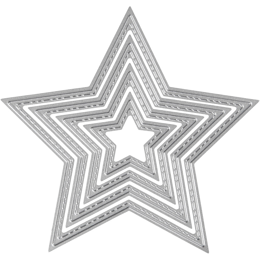 Die Cut and Embossing Folder, star, dia. 3,5-11,5 cm