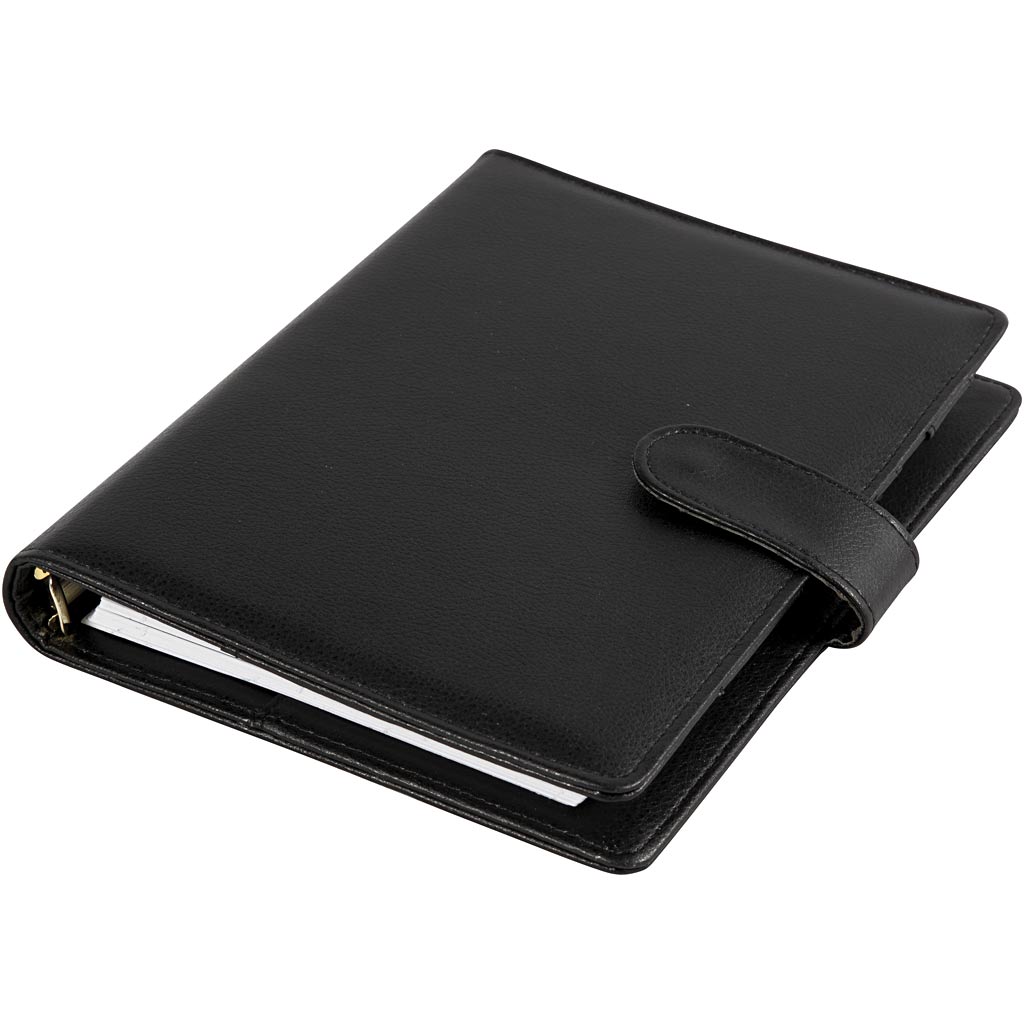 Planner, size 19x23,5x4 cm, ring folder, black