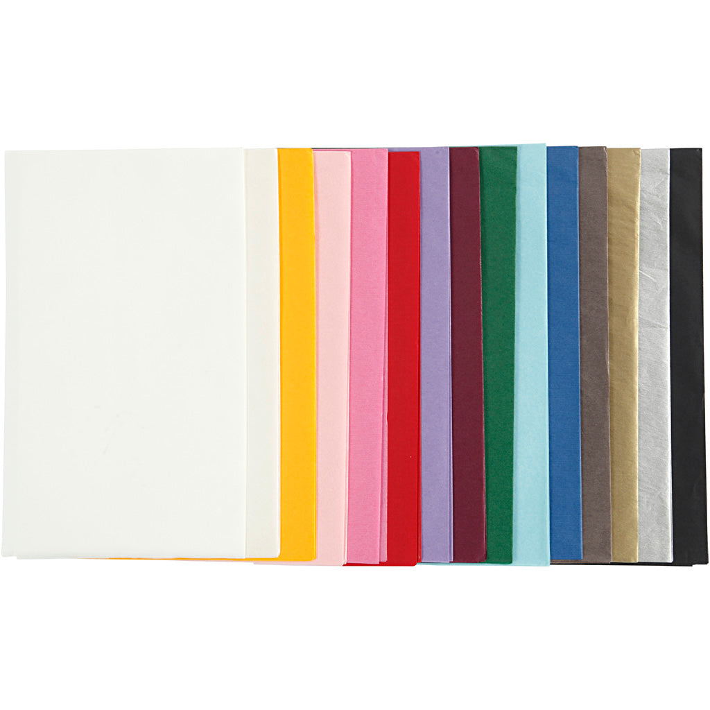 Tissue Paper, sheet 50x70 cm, 17 g, assorted colours, 15x2 sheet