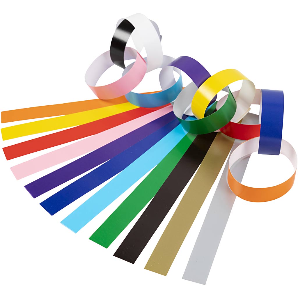 Paper Chains, L: 16 cm, W: 15 mm, assorted colours, 2400 pc