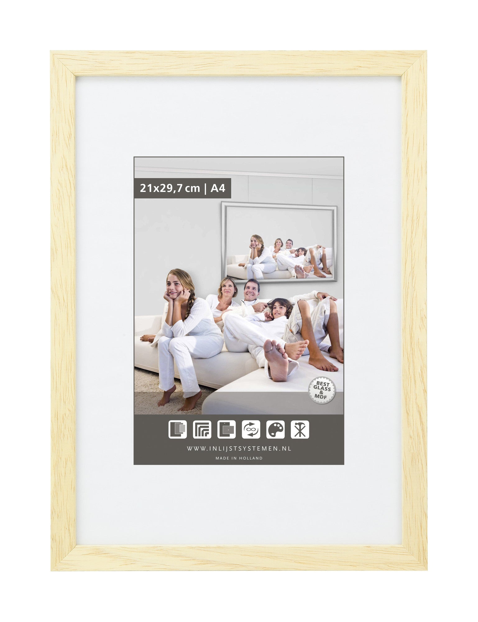 Photo Frame 50x70cm M100 Wood not varnished (1 pc)