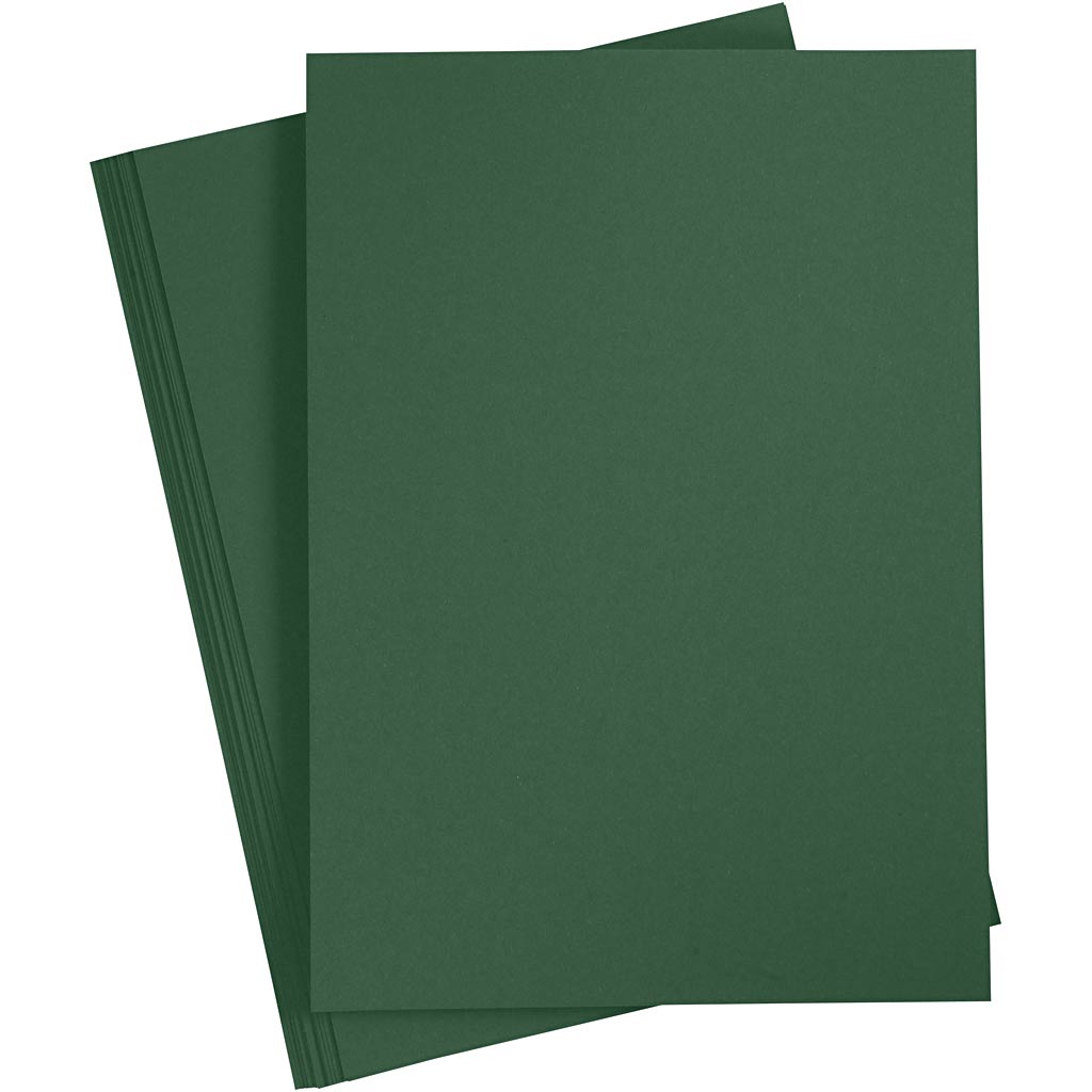 Card, A4, sheet 210x297 mm, 180 g, dark green, 20 sheet