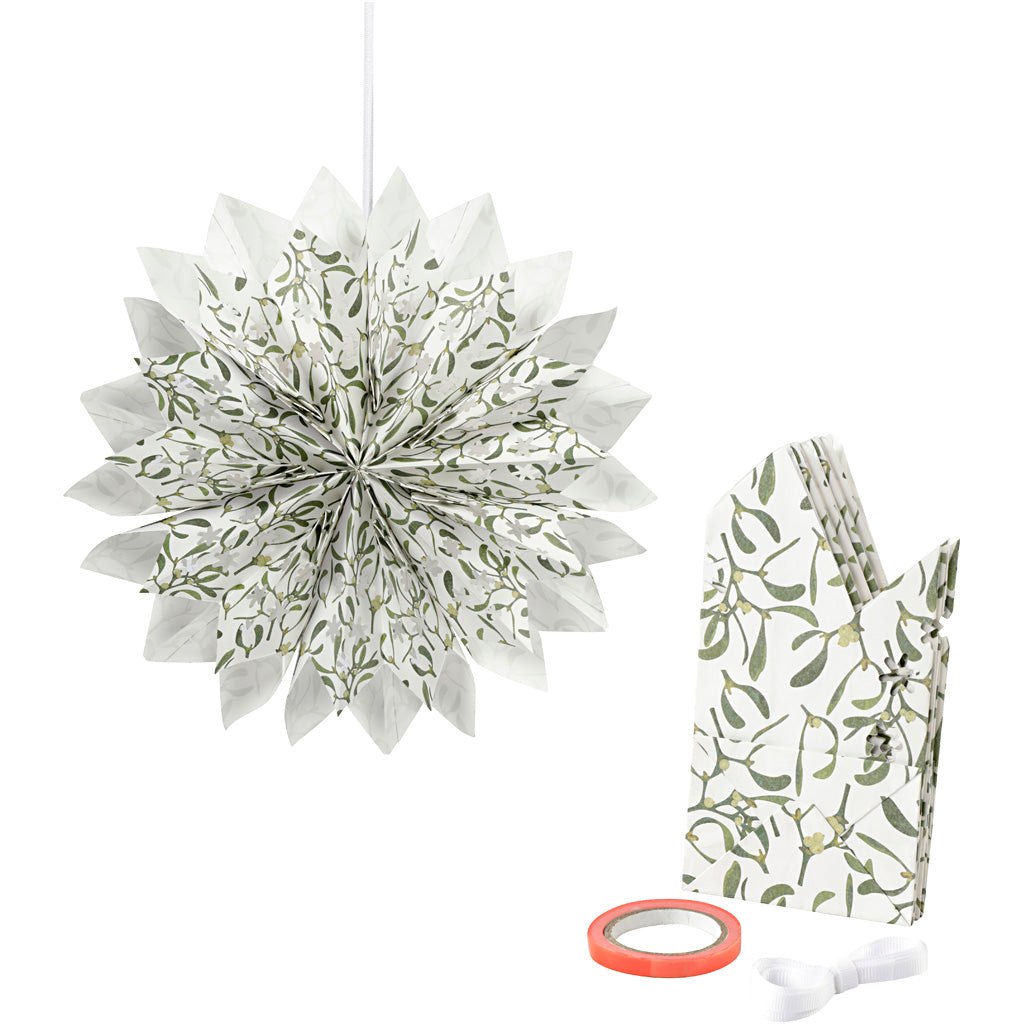 Paper Bag Star, 80 g, green, white