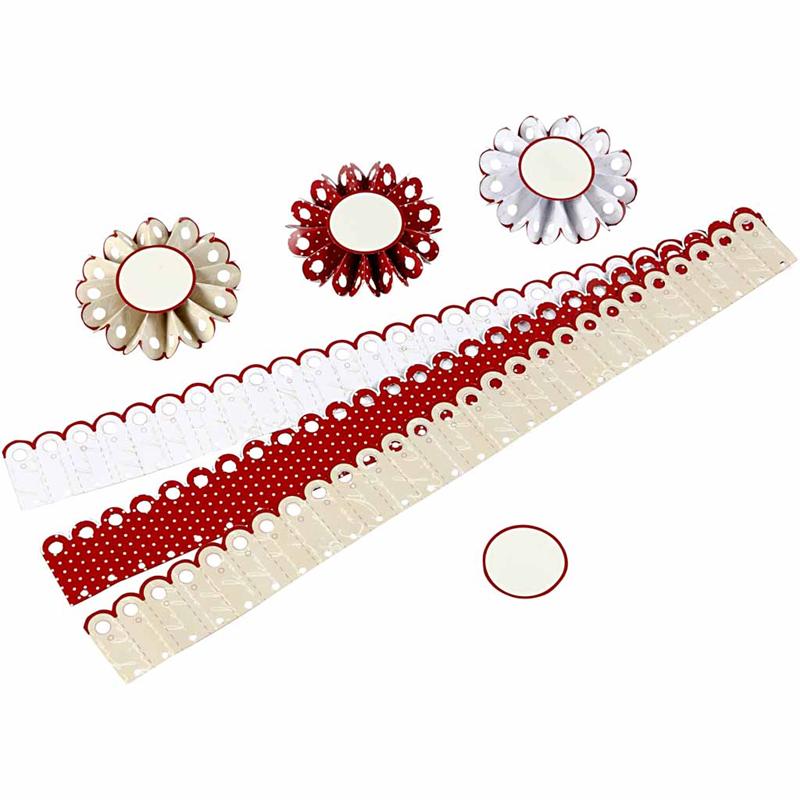 Paper Rosettes, dia. 8 cm, 160 g, 6 pc