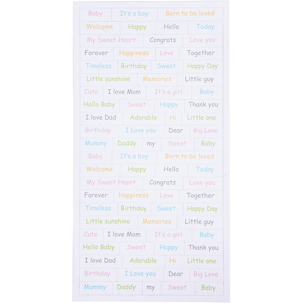 Stickers - Baby, baby, sheet 12x23 cm, 2x84 pc