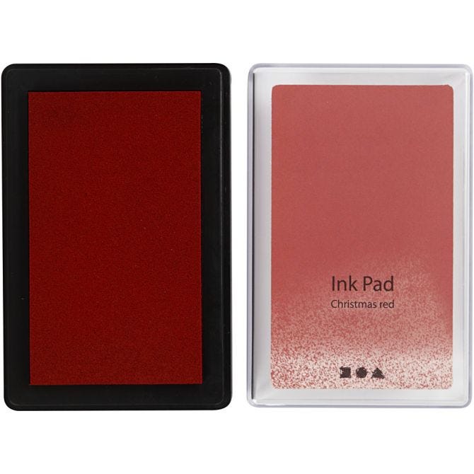 Ink Pad, H: 2 cm, size 9x6 cm, christmas red