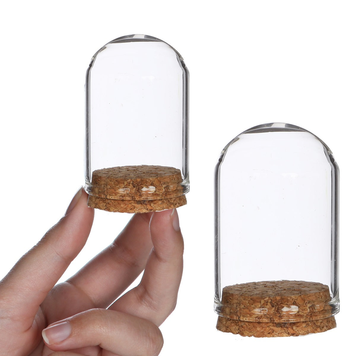 Glass bell Ø6cm and 8cm high with cork (6 pcs.)