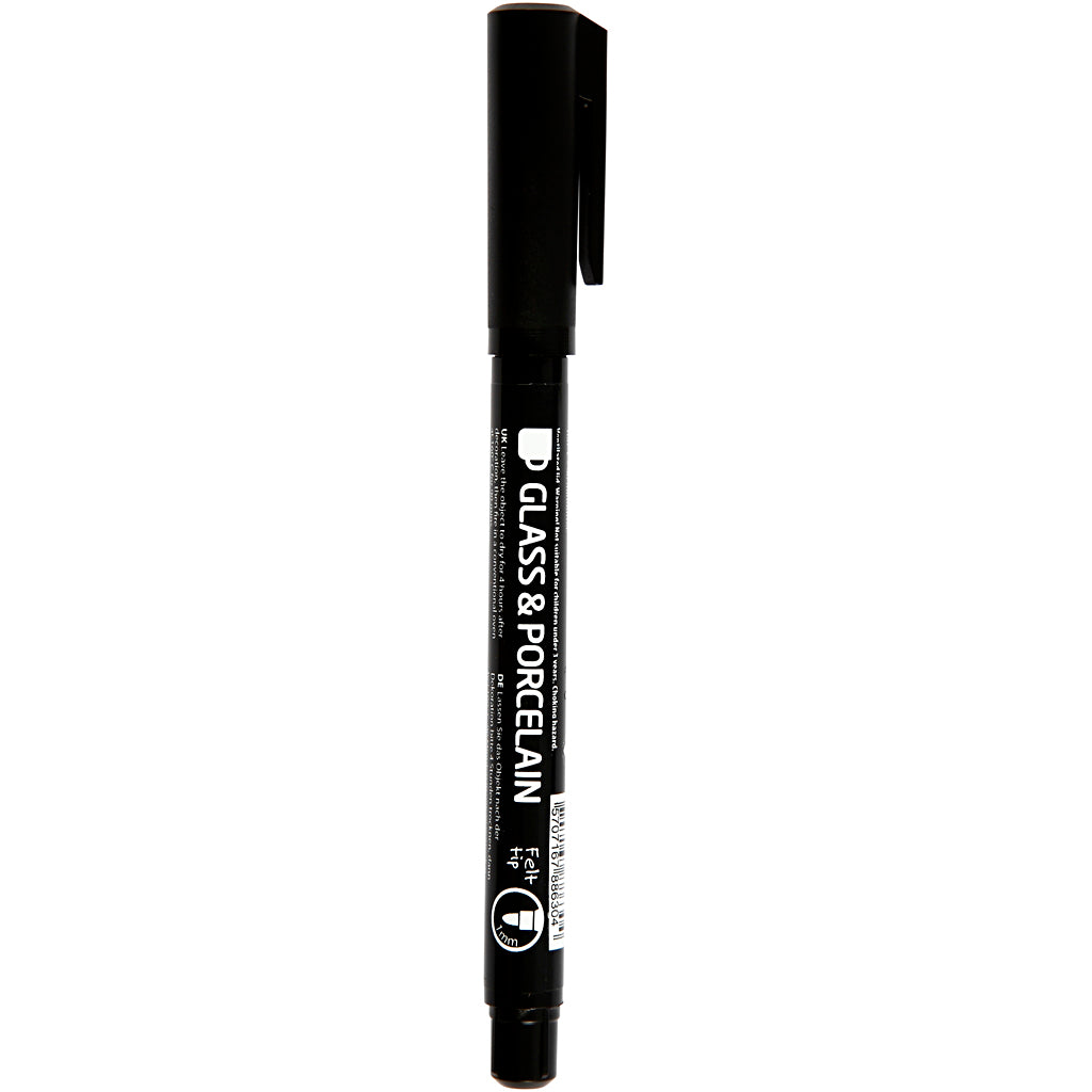 Contour Marker for Glass and Porcelain, line 1-3 mm, semi opaque, black
