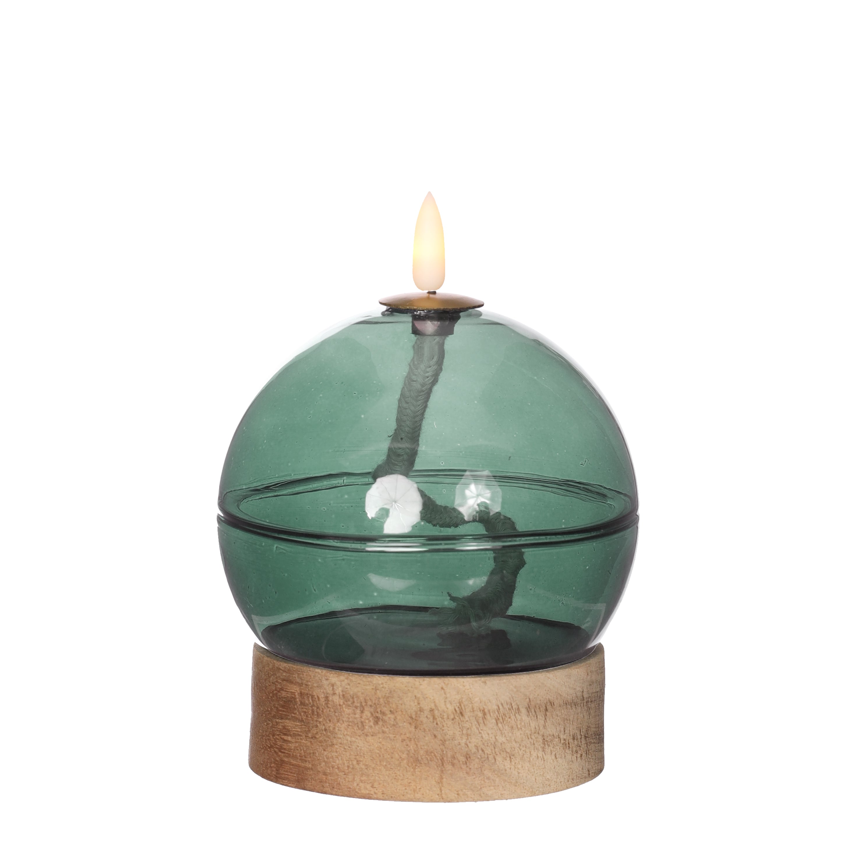 Led oil lamp h16,5 Ø12 cm dark green (1 pc)