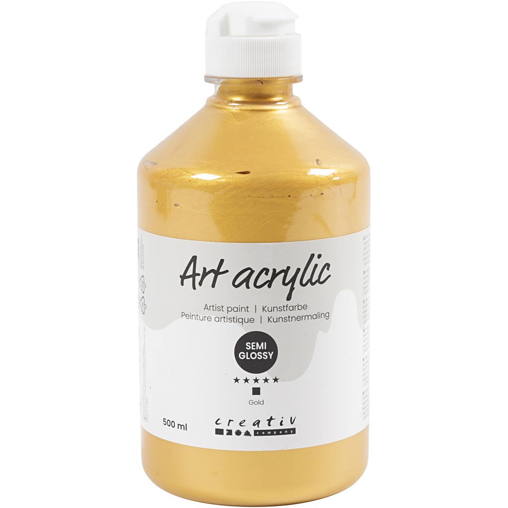 Art Acrylic, semi-glossy, opaque, gold, 500 ml/ 1 bottle