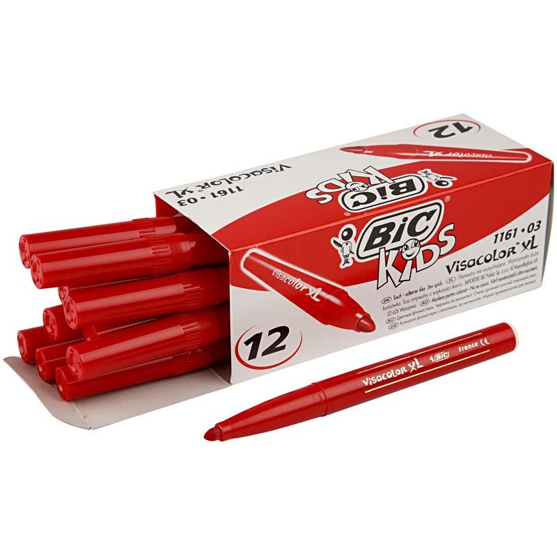 BIC Visa Color Marker, line 3 mm, red, 12 pc