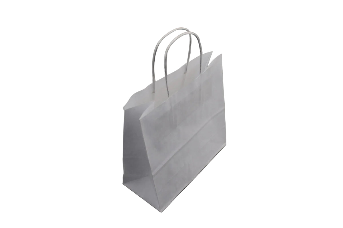 Paper Carrier Bags White 22x10x31cm Kraft 90 g/gm with twisted handles