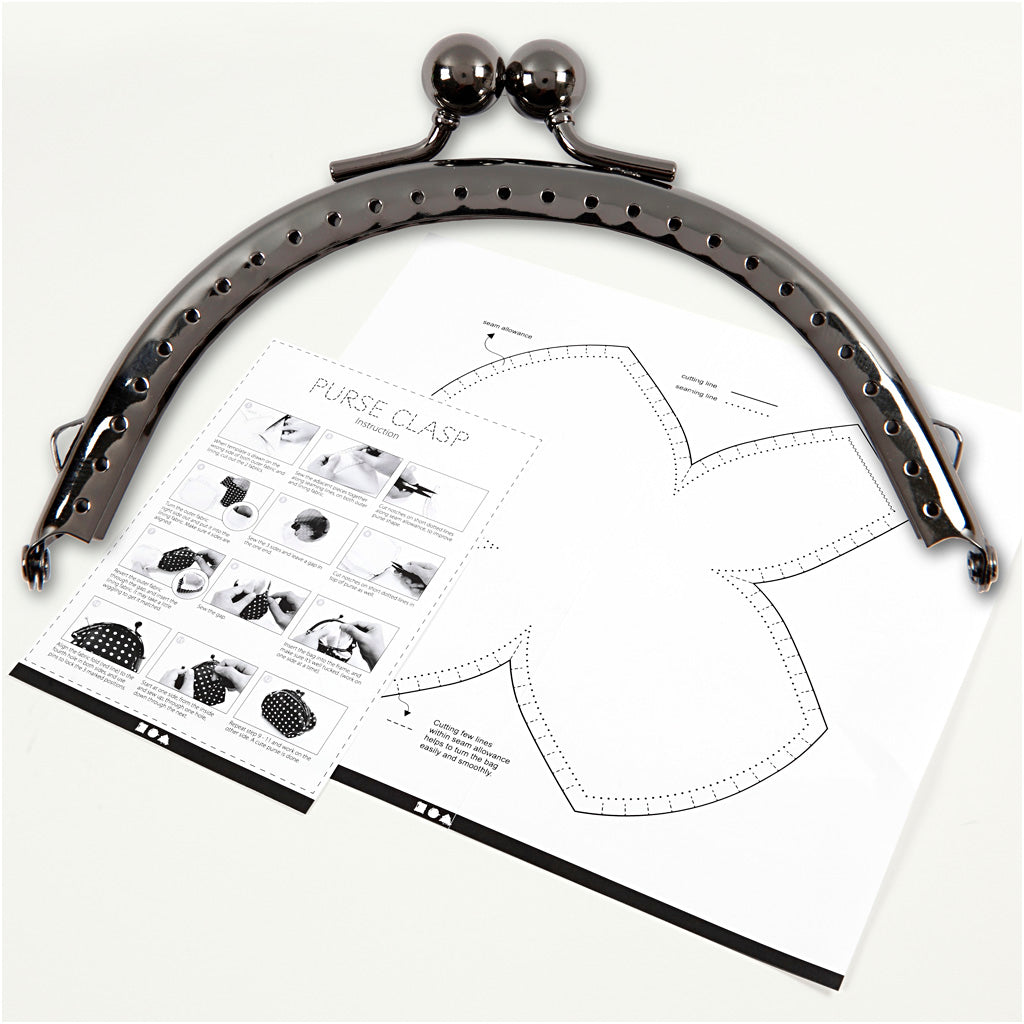 Purse Clasp Kit, size 10 cm, antique silver