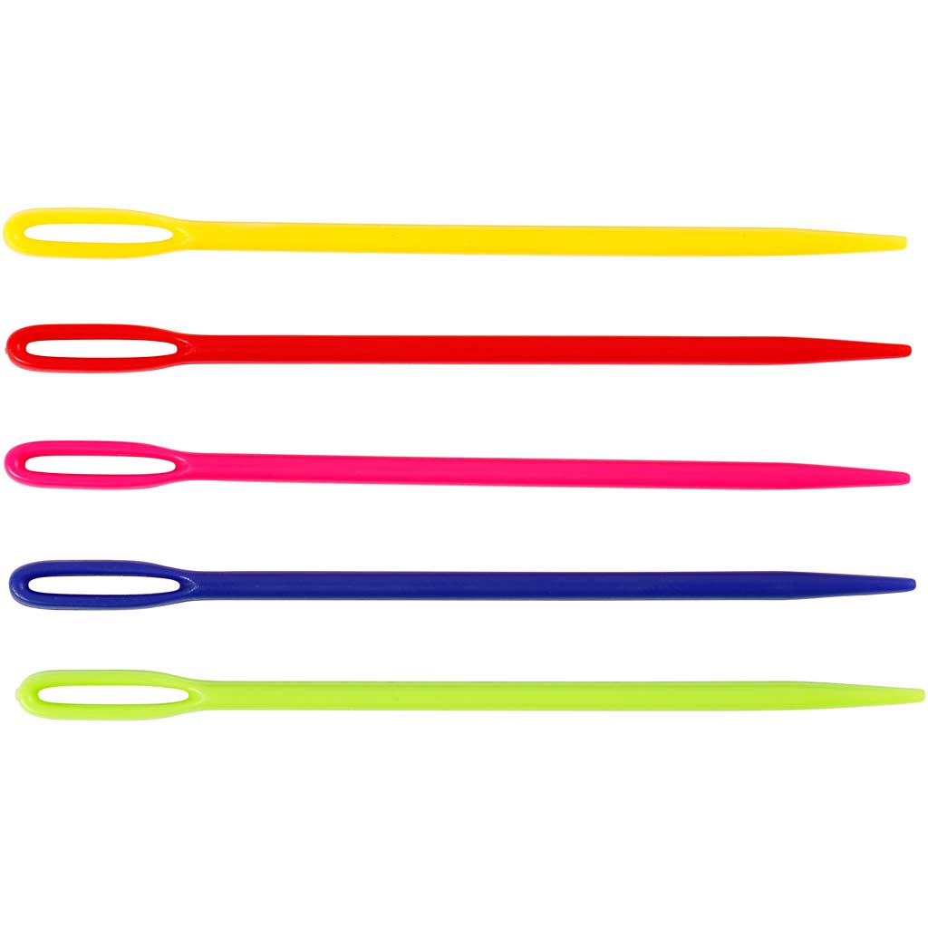 Yarn Needle, L: 7 cm, assorted colours, 50 pc