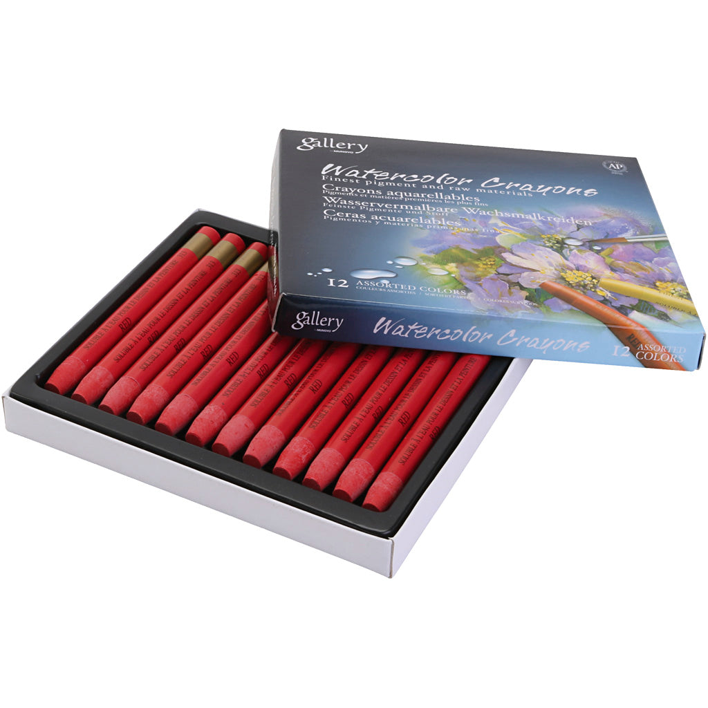 Watercolor Crayons, red, 12 pc