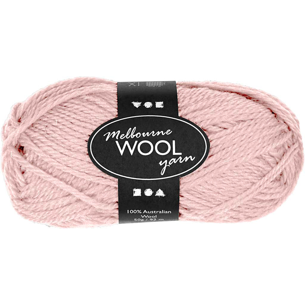 Melbourne Wool Yarn, L: 92 M, light red, 50 g/ 1 ball