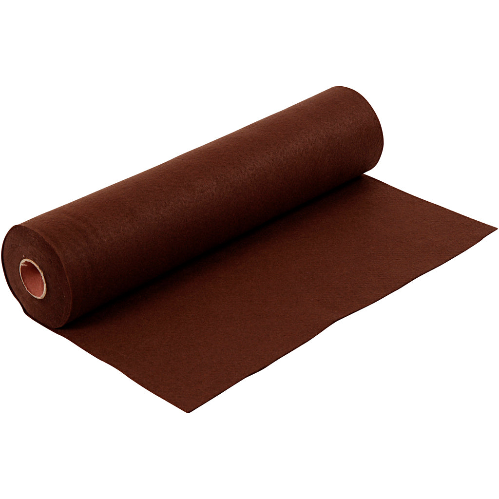 Craft felt, W: 45 cm, thickness 1,5-2 mm, 180-200 g, brown, 5 m/ 1 roll