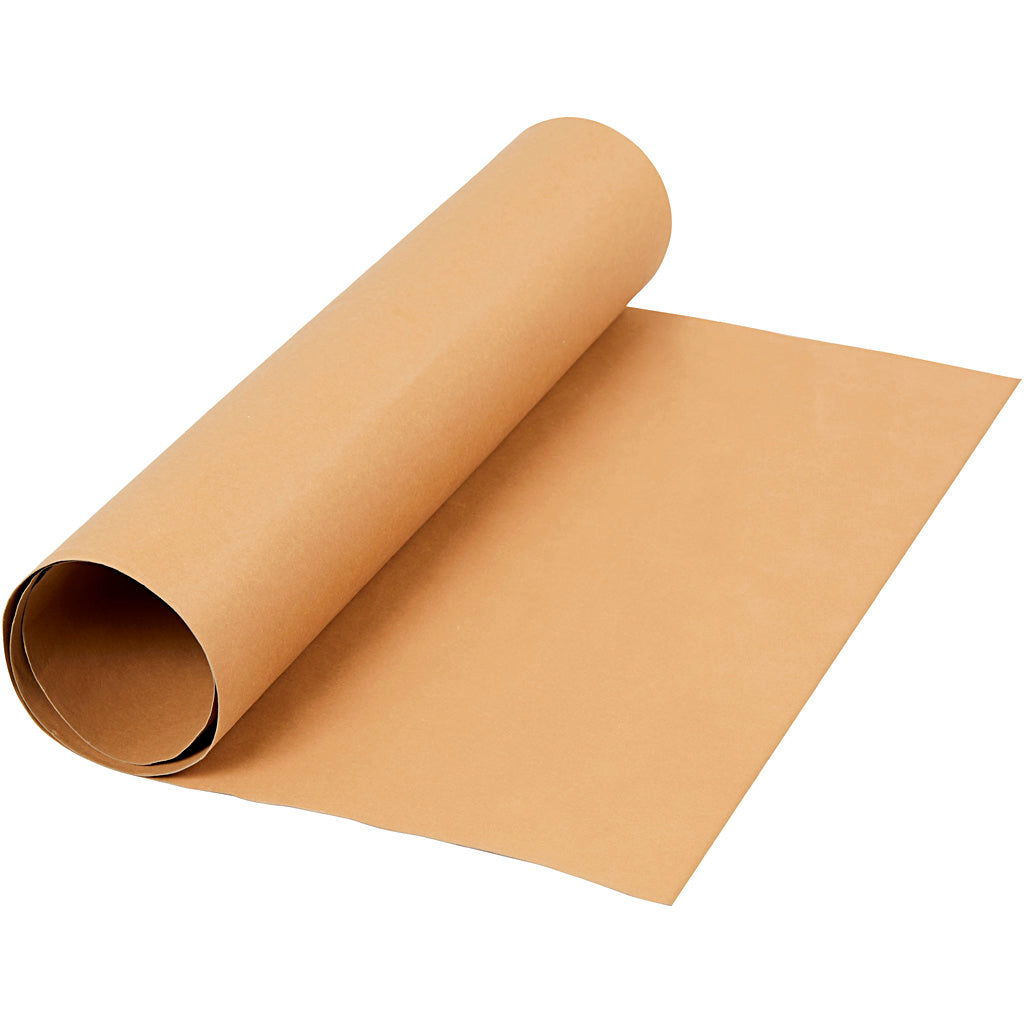 Faux Leather Paper, W: 50 cm, one coloured, 350 g, light brown, 1 m/ 1 roll