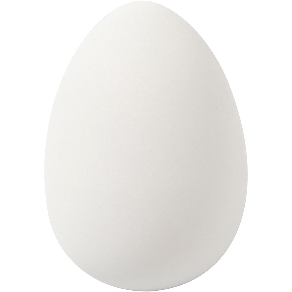 Egg, H: 8 cm, dia. 5,5 cm, white, 8 pc