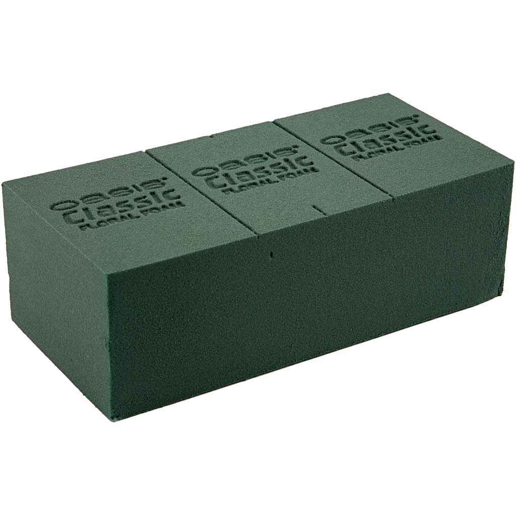 Oasis Floral Foam, size 23x11x8 cm, green