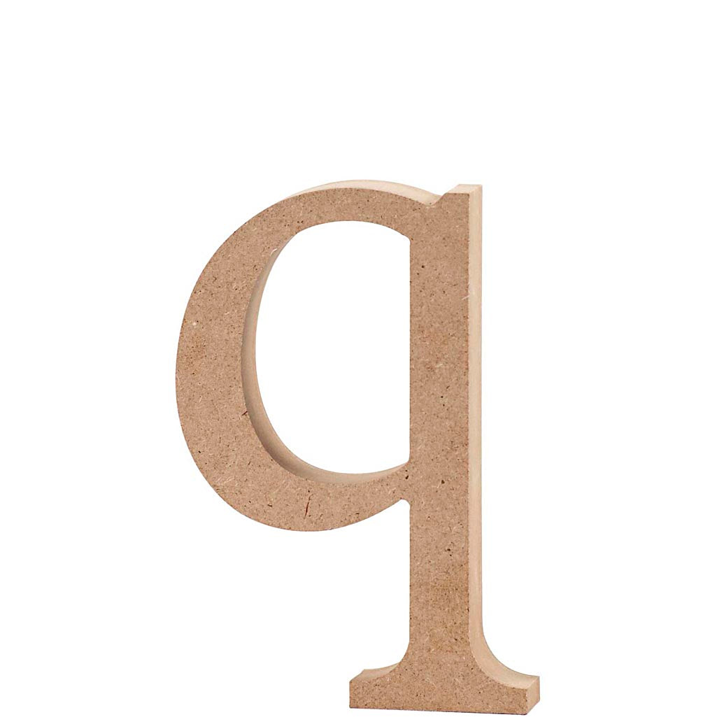 Letter, q, H: 12,2 cm, thickness 2 cm