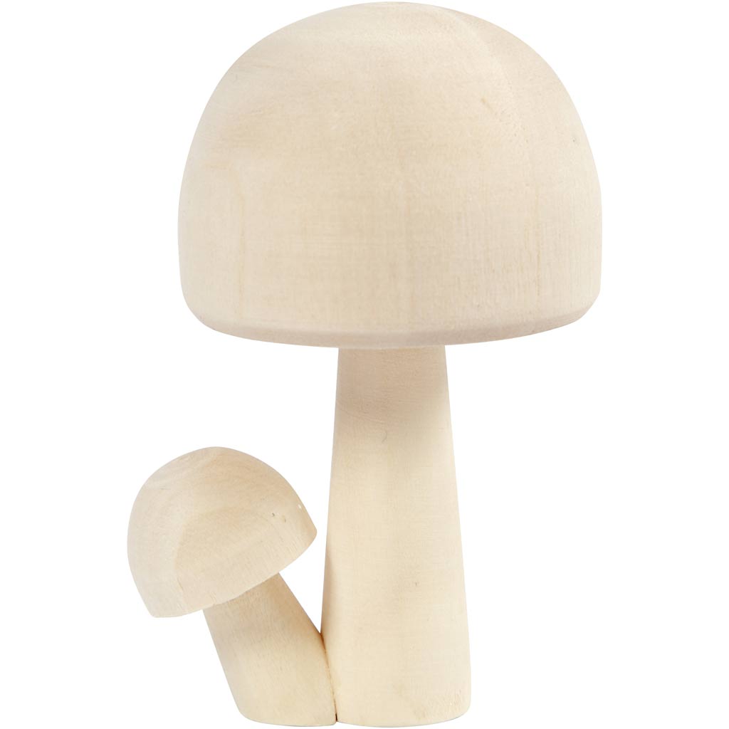 Wooden Mushrooms, H: 8,5 cm, W: 5,5 cm