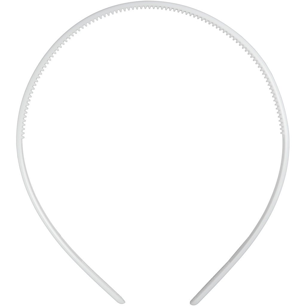 Hair Bands, W: 8 mm, white, 5 pc