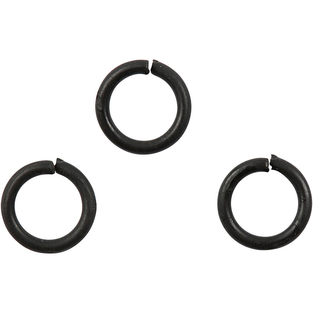 Jump Ring, size 7 mm, thickness 1 mm, black, 50 pc