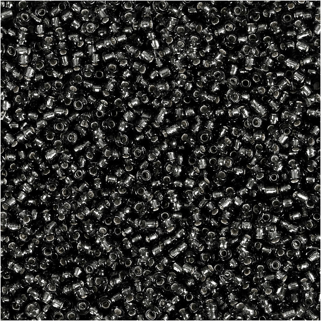 Rocaille Seed Beads, dia. 1,7 mm, size 15/0, hole size 0,5-0,8 mm, grey green, 25 g