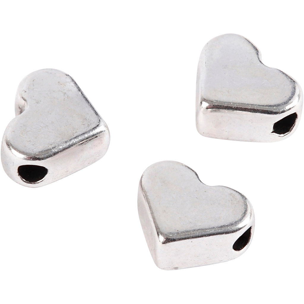 Spacer Bead, size 5,5x7 mm, hole size 1 mm, silver-plated
