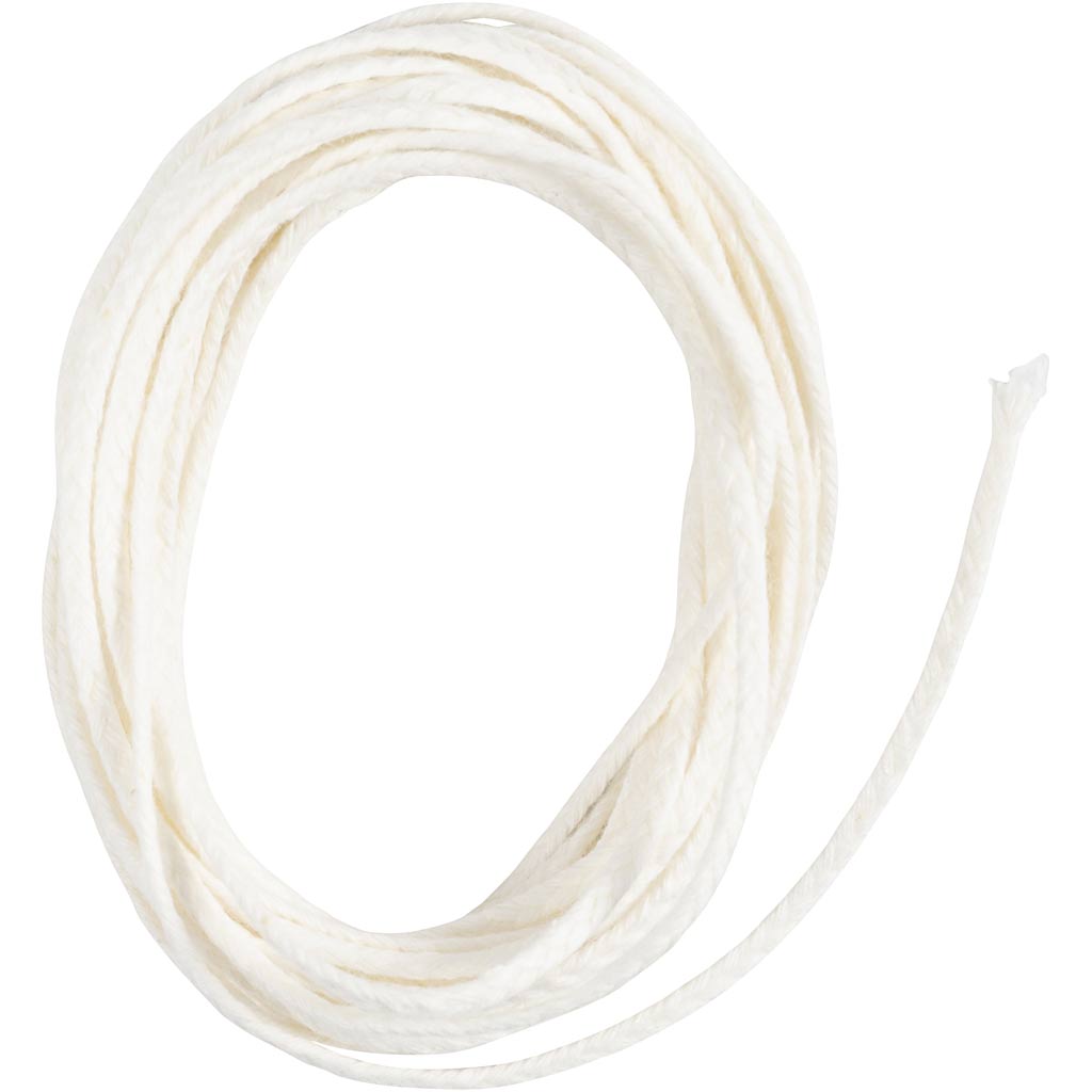Candle Wick for stearin, Suitable for moulded candles with a diameter of 50–70 mm , 100 g, 3 m