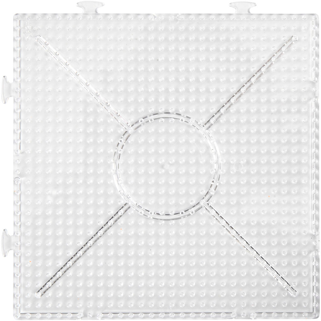 Photo Pearls Peg Board, large square, size 15x15 cm, medium, clear, 2 pc