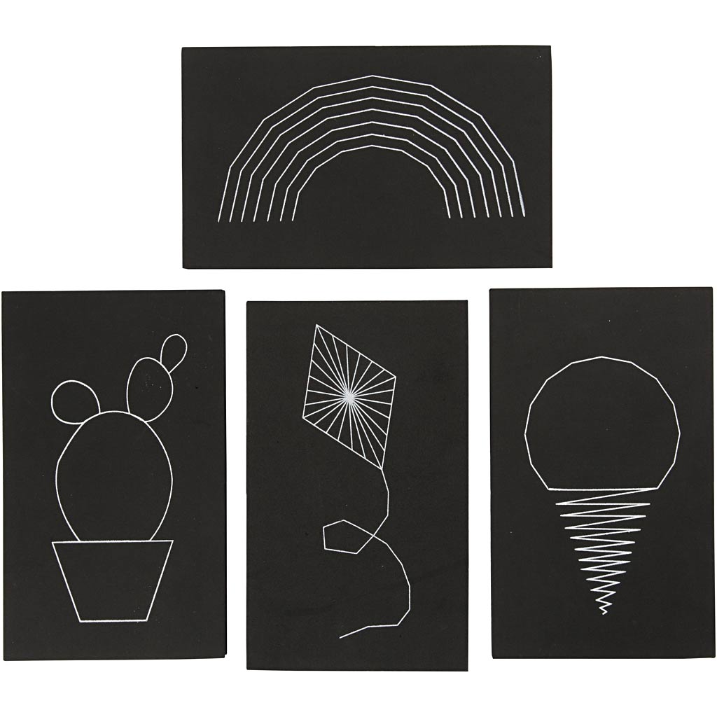String Art, size 20x12 cm, thickness 10 mm, black, 16 pc