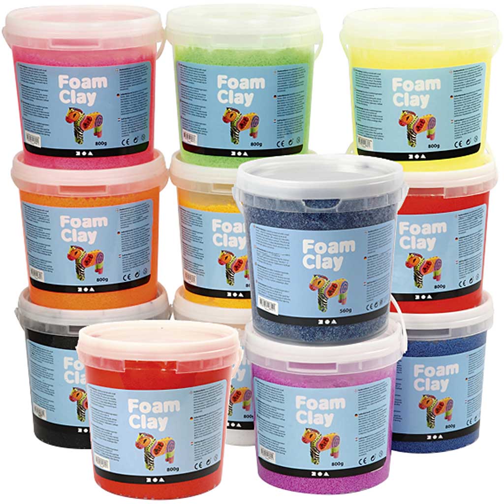 Foam Clay®, Content may vary , assorted colours, 12x560 g