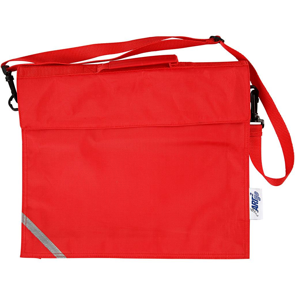 School Bag, D. 6 cm, size 36x31 cm, red