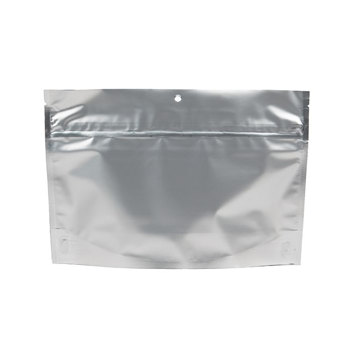 Child Resistant Pouch Bags Matte Silver 22,9x6,2x15,2cm