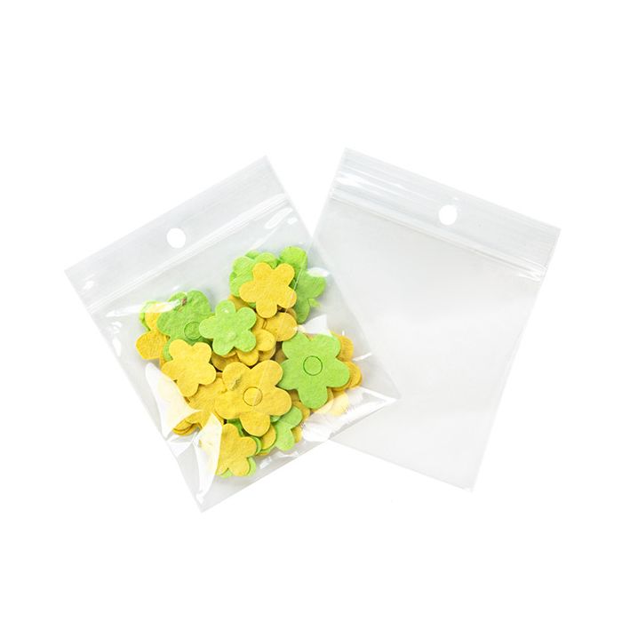 Grip Seal Bags with Hang hole 7.5x7.5cm Crystal Clear PP 50 micron