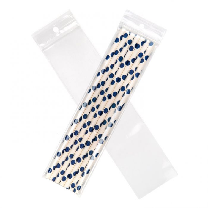 Grip Seal Bags with Hang hole 5x20.5cm Crystal Clear PP 100 micron