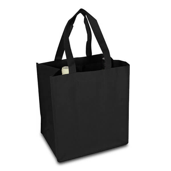 Wine bags 27+19x30cm Black (50 pcs)