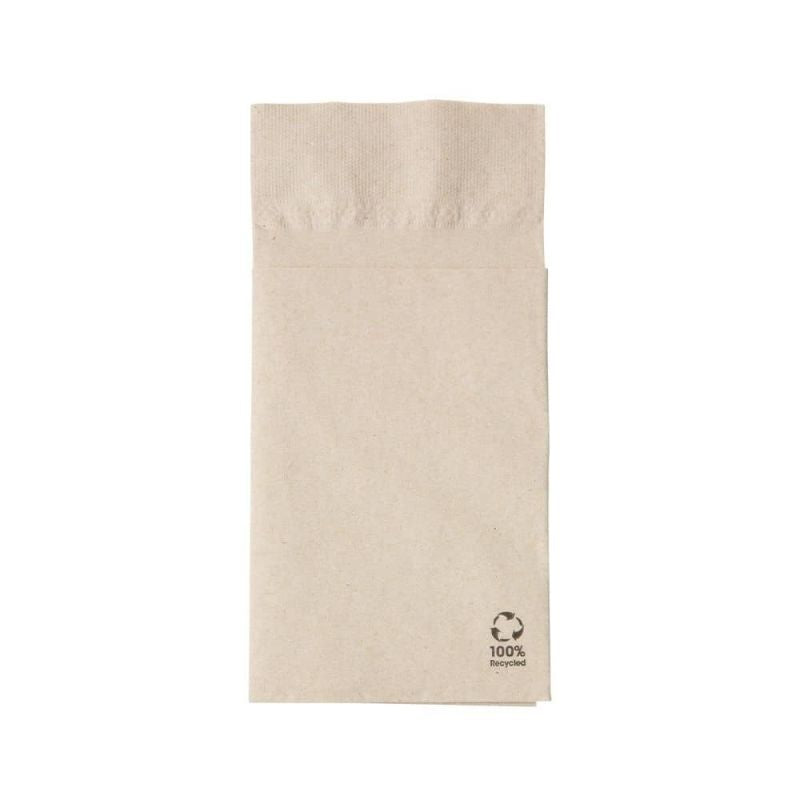 Cutlery napkins Paper Brown 10 x 19.5 cm, 2 layer (1000 pieces)