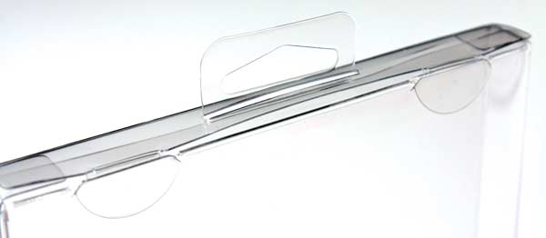 Plastic Gift Boxes 11.4x1.6x14.9cm Crystal Clear with Hanger in middle