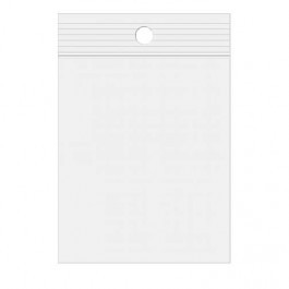 Grip Seal Bags with Hang hole 6.5x15cm Crystal Clear PP 100 micron