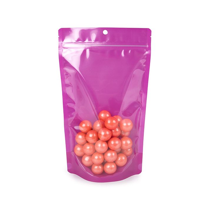 Stand Up Pouch Neon Purple 17.1x8.9x28.6 cm w/ Hang Hole