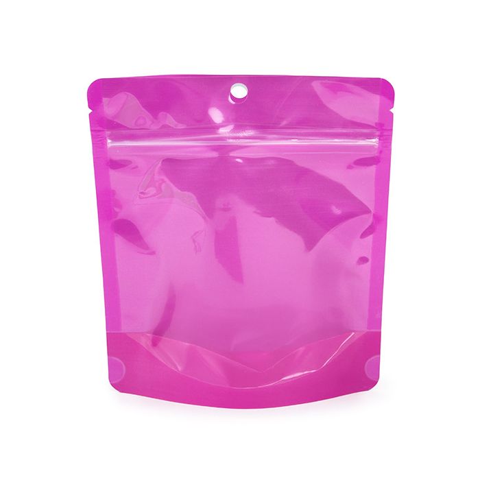 Stand Up Pouch Neon Purple 15.9x6.4x14.6 cm w/ Hang Hole