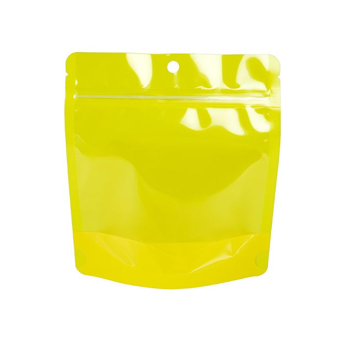 Stand Up Pouch Neon Yellow 15.9x6.4x14.6 cm w/ Hang Hole