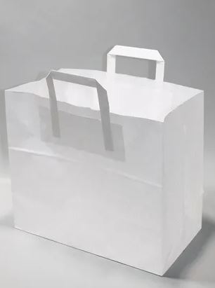 Paper Carrier Bags 26x17x26cm White Kraft 70 g/qm