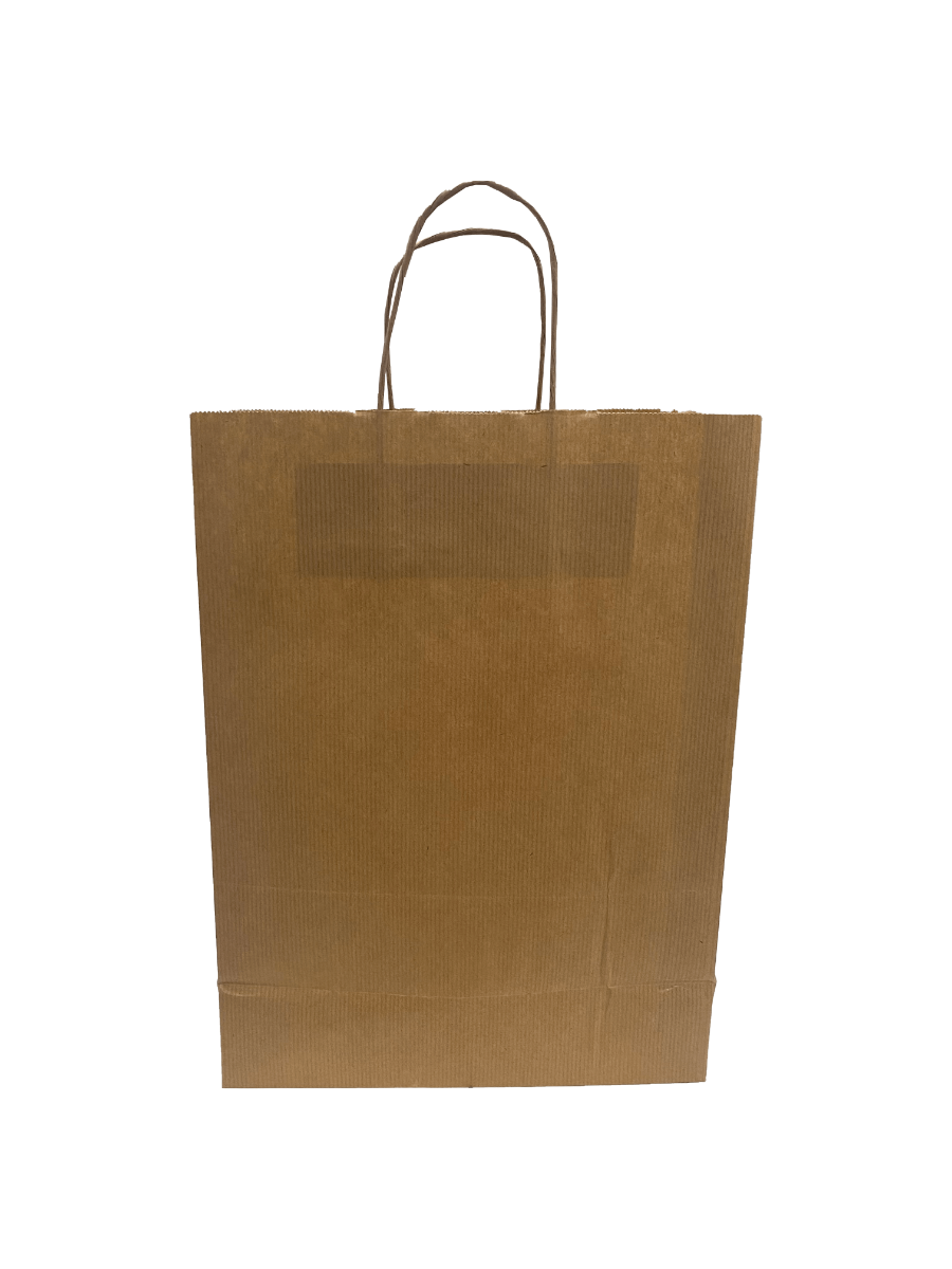 Paper Carrier Bags Brown 26x12x35cm Kraft 90 grams with twisted handles